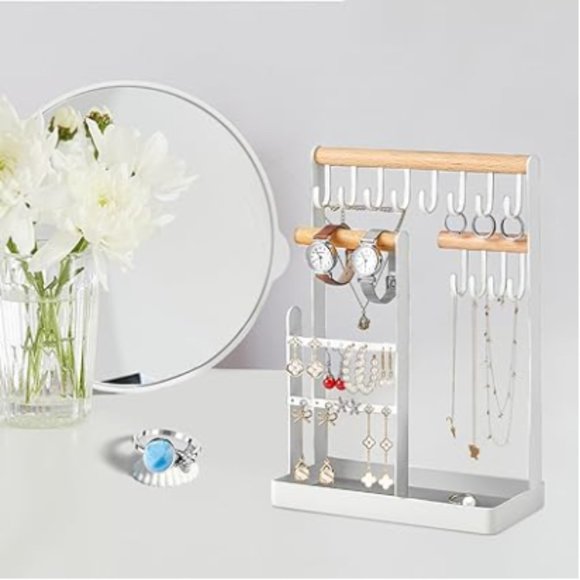 4-Tier Earring Holders & Necklace Towers - Jewelry Stand & Ring Tray - Picture 6 of 9